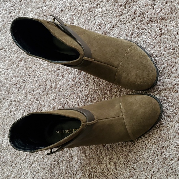 Sole Society Ankle Booties Suede Skylar - Picture 3 of 5